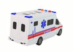 Lean-toys Ambulancia auto svetlá zvuk biely pohon