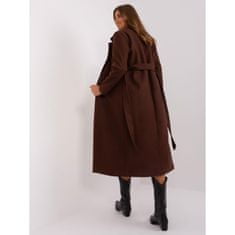 Och Bella Dámsky kabát s opaskom OCH BELLA tmavohnedý TW-PL-BI-5312-1.31_403513 L