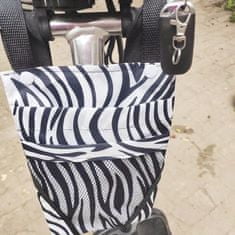 Northix Vodeodolná taška na cyklistické dosky - vzor zebry 