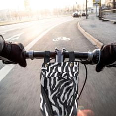 Northix Vodeodolná taška na cyklistické dosky - vzor zebry 