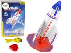 Lean-toys Raketomet Lietajúca nabíjačka biela 21 cm
