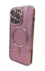Forever Silikónové TPU puzdro Mag Glitter Chrome pre iPhone 13 Pro Max ružové (TPUAPIP13PMMGCTFOPI)