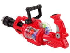 Lean-toys Elektrická pištoľ Rotačné delo Svetlo Zvuk Červená
