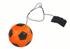 Lean-toys Futbalová PU pogumovaná lopta Jojo 6 cm oranžová