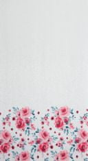 DESIGN 91 Dekoračná záclona s krúžkami - Carla, maľované ruže 140 x 250 cm