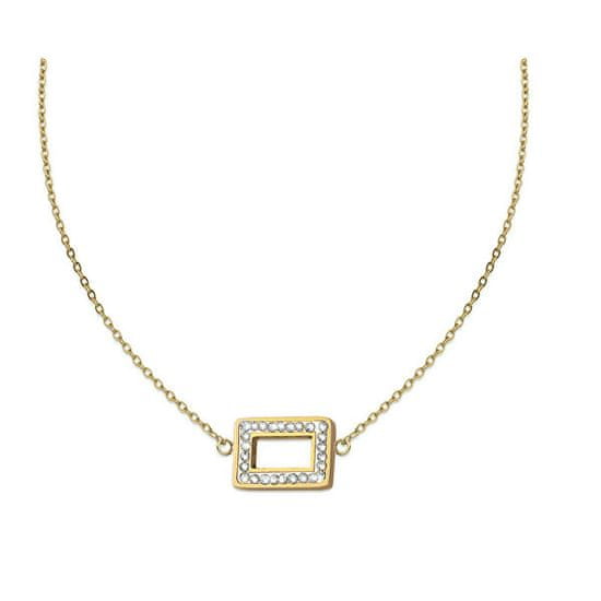 Elegantný pozlátený náhrdelník s kryštálmi 30525.EG