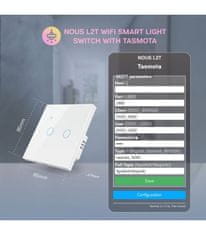 Nous Nous L2T WiFi Smart Svetelný vypínač s Tasmota firmvérom (2 kanály)