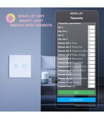 Nous Nous L2T WiFi Smart Svetelný vypínač s Tasmota firmvérom (2 kanály)