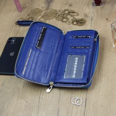 Gregorio Dámska luxusná kožená peňaženka Gregorio EMMA, modrá