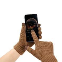 MG Winter rukavice na ovládanie dotykového displeja, hnedé
