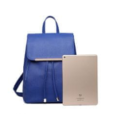 KONO Modrý elegantný kožený batoh „Majestic“