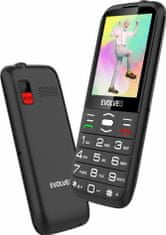 Evolveo EasyPhone FS, vyklápěcí mobilní telefon 2.8" pro seniory s nabíjecím stojánkem (černá barva)