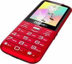 Evolveo EasyPhone XO, mobilní telefon pro seniory s nabíjecím stojánkem (červená barva)