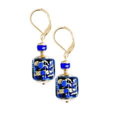 Lampglas Elegantné náušnice Deep Blue s 24-karátovým zlatom v perlách Lampglas ECU50