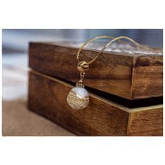 Lampglas Unikátny náhrdelník Icy Treasure s 24-karátovým zlatom v perle Lampglas NSA41