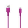 USB- microUSB kábel 1,0 m 2A Magenta - purpurová (GSM108862)