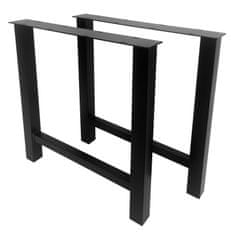 MetaloPro 2x Stolové nohy kovové, stabilné stolové podnože, stolové nohy čierne, stolové podnože do jedálne, Kovové nohy, Výška 72 cm