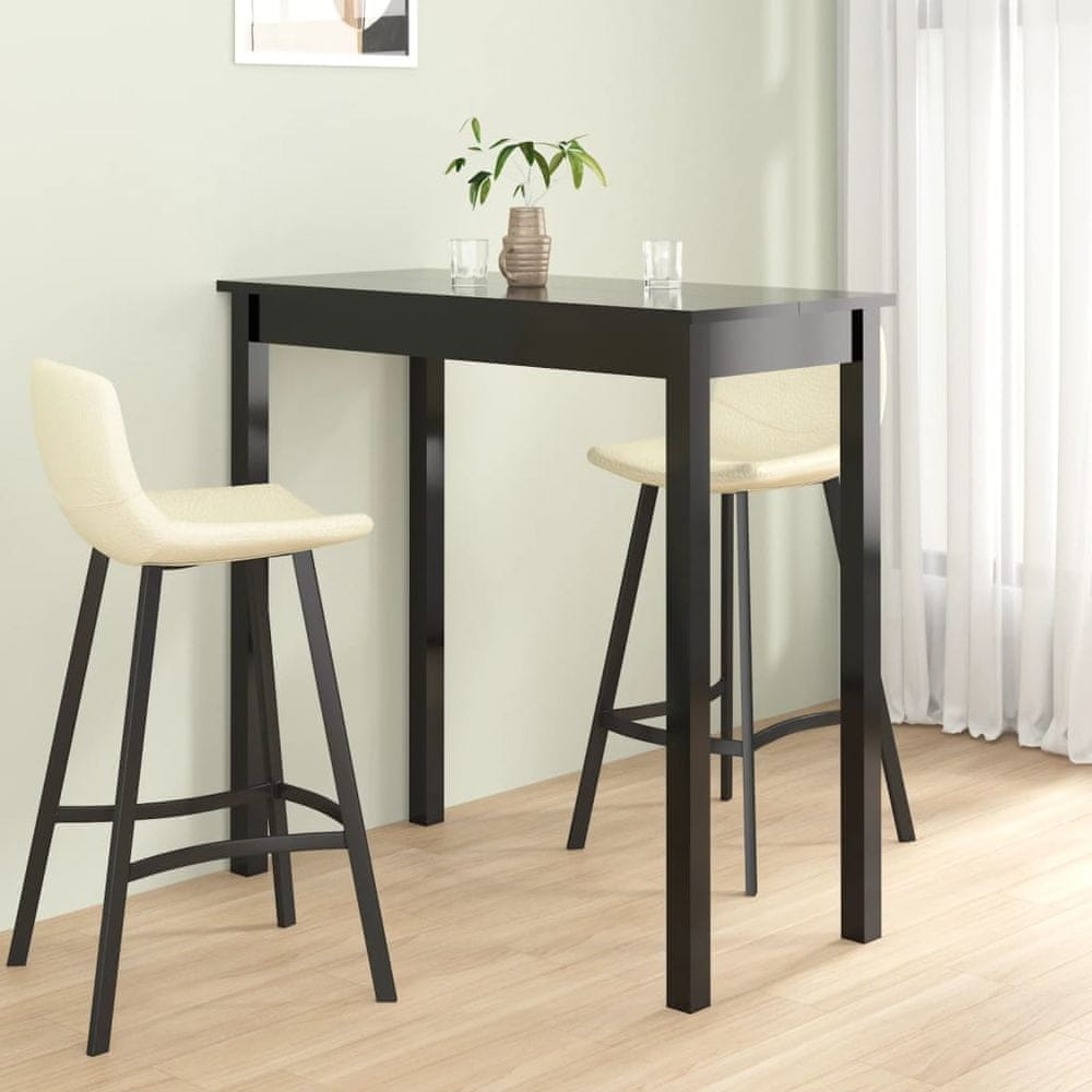 Petromila vidaXL Barový stôl, MDF, čierny 115x55x107 cm