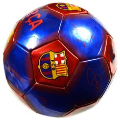 FAN SHOP SLOVAKIA Lopta FC Barcelona, modro-červená, podpisy hráčov, veľ. 5