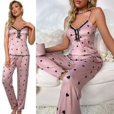 VIVVA® Dámske luxusné čipkované pyžamo – ružová M | LUNAR
