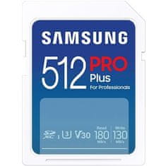 SAMSUNG Samsung/SDXC/512GB/180MBps/USB 3.0/USB-A/Class 10/+ Adaptér/Modrá