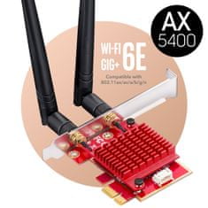 Sieťový adaptér PCI-E Wi-Fi 6 AX5400 BT 5.2 2x5 dBi