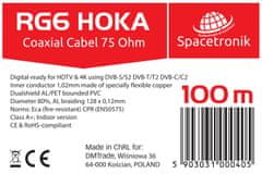 RG6 Spacetronik HOKA 102 CU Dualshield kábel 100m