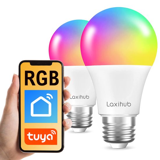 Inteligentná žiarovka RGB WiFi E27 Tuya Laxihub x2