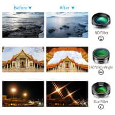 Súprava objektívov pre smartfón 3x objektív 3x filter