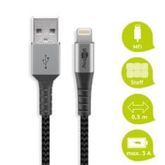 Kábel USB 2.0 - Apple Lightning Goobay TEXTIL 0,5 m