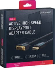 CLICKTRONIC DisplayPort DP - DVI-D (24+1) kábel 3m