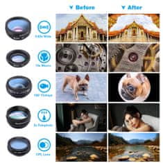 Súprava objektívov pre smartfóny 4x objektív 6x filter
