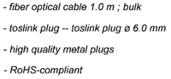 Optický kábel Toslink T-T 6,0 mm Goobay - 10 m