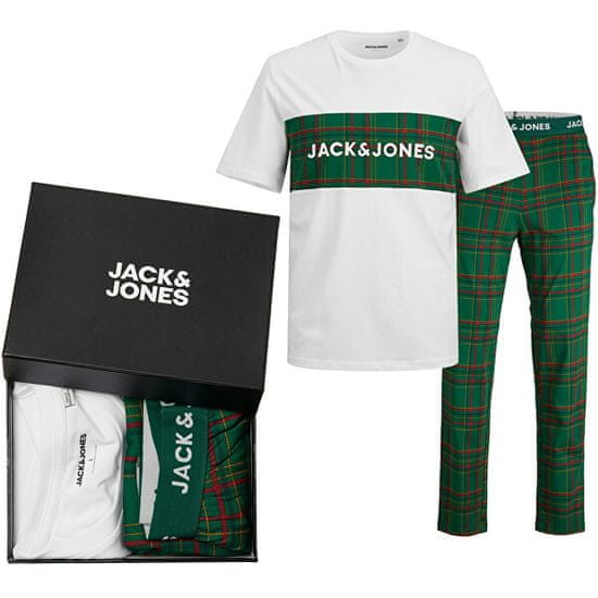 Jack&Jones Pánske pyžamo JACJJ Standard Fit 12246380 White