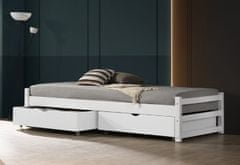 VerDesign Jednolôžková posteľ s úložným priestorom BUSTA 90, biela