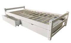 VerDesign Jednolôžková posteľ s úložným priestorom BUSTA 90, biela