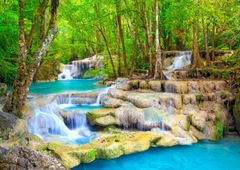 ENJOY Puzzle Tyrkysový vodopád, Thajsko 1000 dielikov