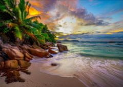 ENJOY Puzzle Seychelskej pláže pri západe slnka 1000 dielikov