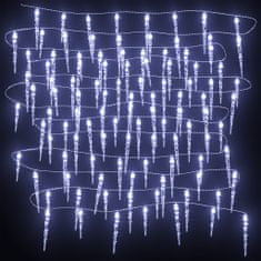 Vidaxl Vianočné svietiace cencúle 200 LED studené biele 20m akryl. PVC