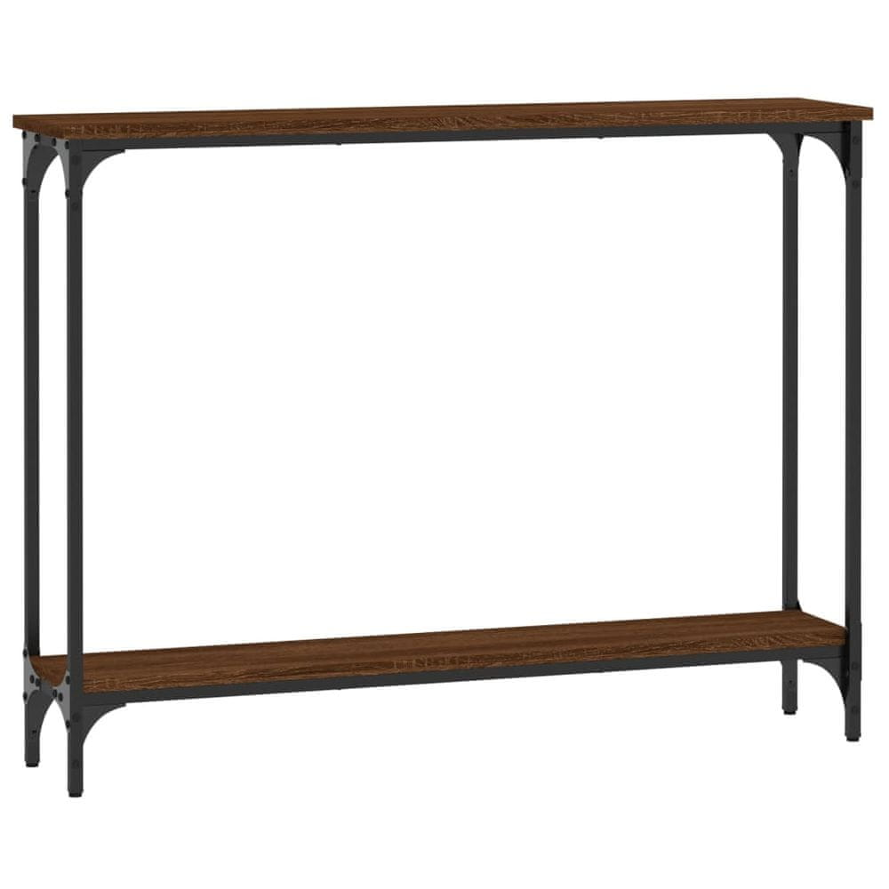 Vidaxl Konzolový stolík hnedý dub 100x22,5x75 cm kompozitné drevo