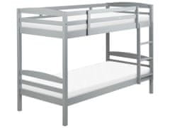 Beliani Poschodová posteľ 90 x 200 cm sivá REGAT