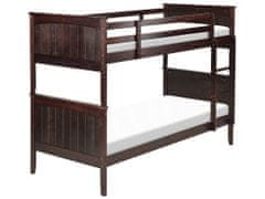Beliani Poschodová posteľ 90 x 200 cm tmavé drevo RADON