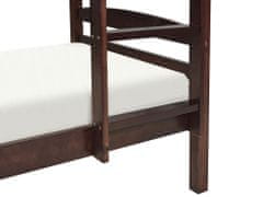 Beliani Poschodová posteľ 90 x 200 cm tmavé drevo REGAT