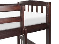 Beliani Poschodová posteľ 90 x 200 cm tmavé drevo REVIN
