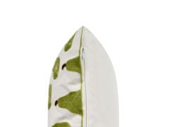 Beliani Súprava 2 dekoračných vankúšov so vzorom hrušiek 45 x 45 cm biela a zelená TRACHELIUM