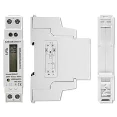 Qoltec Jednofázový elektronický elektromer | DIN lišta | 230V | LCD | 1P | Slim
