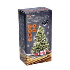 Solight LED vonkajšia vianočná reťaz, 50 LED, 5m, 3m prívod, 8 funkcií, IP44. 3x AA, studená biela