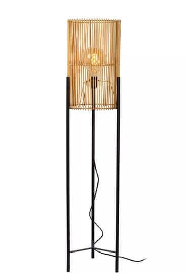 LUCIDE Stojacia lampa JANTINE priemer 30 cm - 1xE27 - Light wood