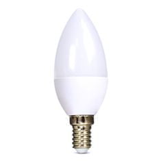 Solight LED žiarovka sviečka matná C37 6W, E14, 6000K, 510lm