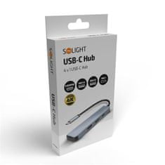 Solight 4v1 USB C húb, 1x HDMI, 1x USB 3.0, 1x USB 2.0, 1x USB C